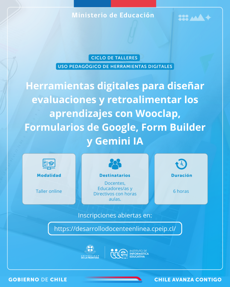 Taller: Herramientas digitales para diseñar evaluaciones y retroalimentar los aprendizajes con Wooclap, Formularios de Google, Form Builder y Gemini IA