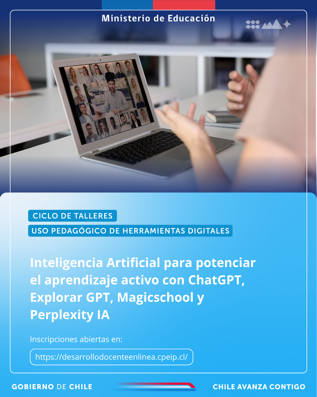 Taller: Inteligencia Artificial para potenciar el aprendizaje activo ChatGPT, Explorar GPT, Magicschool y Perplexity IA
